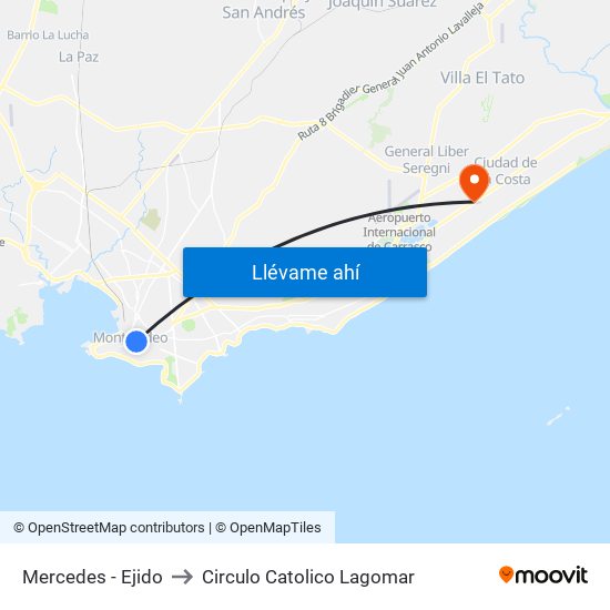 Mercedes - Ejido to Circulo Catolico Lagomar map