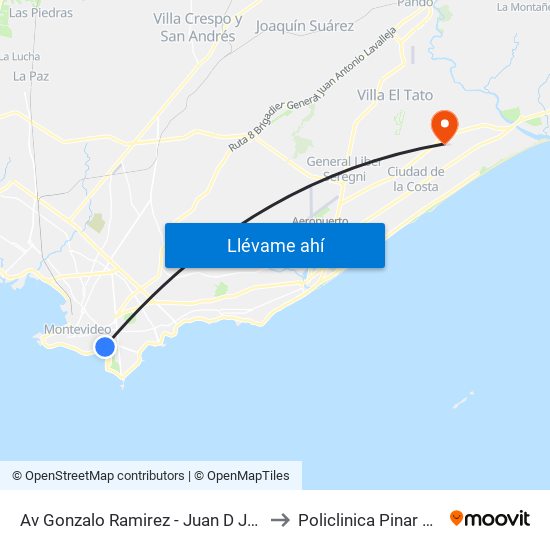 Av Gonzalo Ramirez - Juan D Jackson to Policlinica Pinar Norte map
