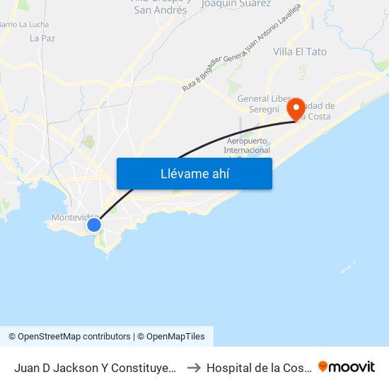 Juan D Jackson Y Constituyente to Hospital de la Costa map