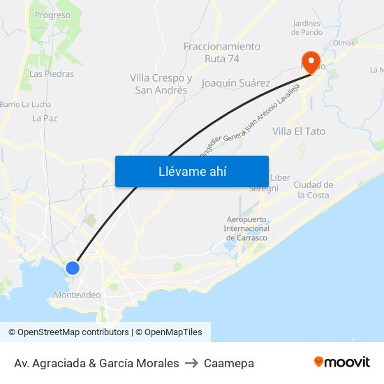 Av. Agraciada & García Morales to Caamepa map