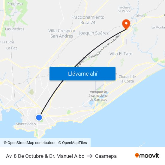Av. 8 De Octubre & Dr. Manuel Albo to Caamepa map