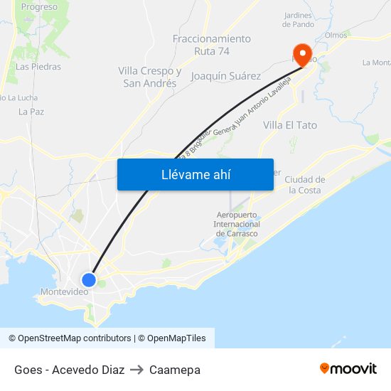 Goes - Acevedo Diaz to Caamepa map