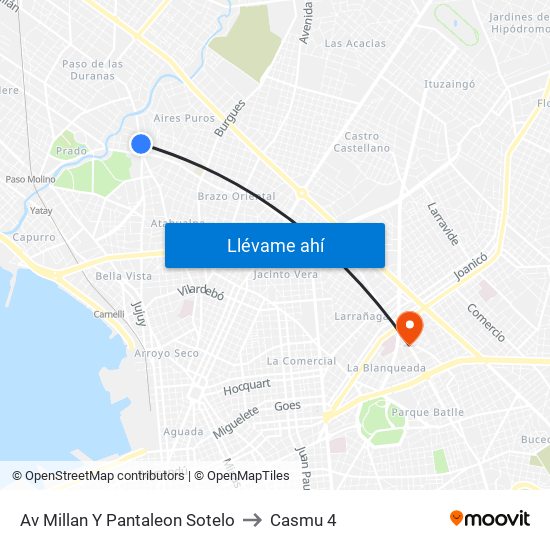 Av Millan Y Pantaleon Sotelo to Casmu 4 map