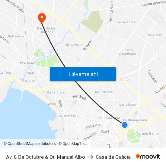 Av. 8 De Octubre & Dr. Manuel Albo to Casa de Galicia map