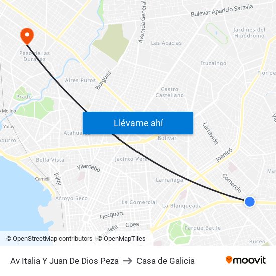Av Italia Y Juan De Dios Peza to Casa de Galicia map