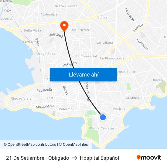 21 De Setiembre - Obligado to Hospital Español map