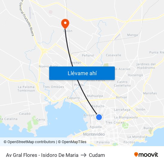 Av Gral Flores - Isidoro De Maria to Cudam map
