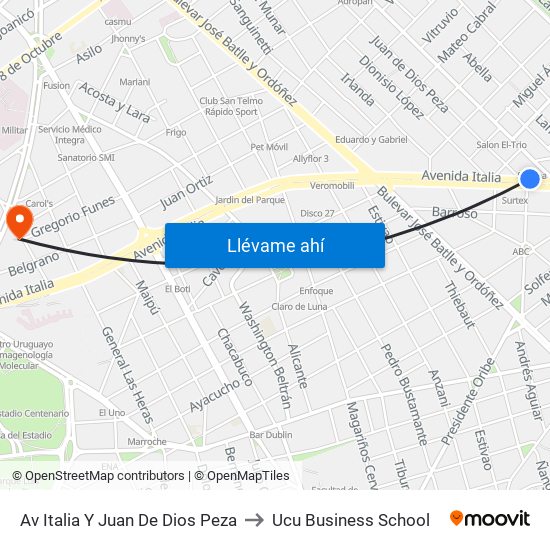 Av Italia Y Juan De Dios Peza to Ucu Business School map