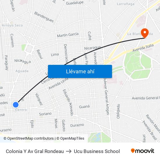 Colonia Y Av Gral Rondeau to Ucu Business School map