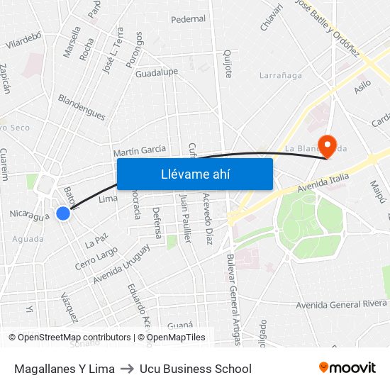 Magallanes Y Lima to Ucu Business School map