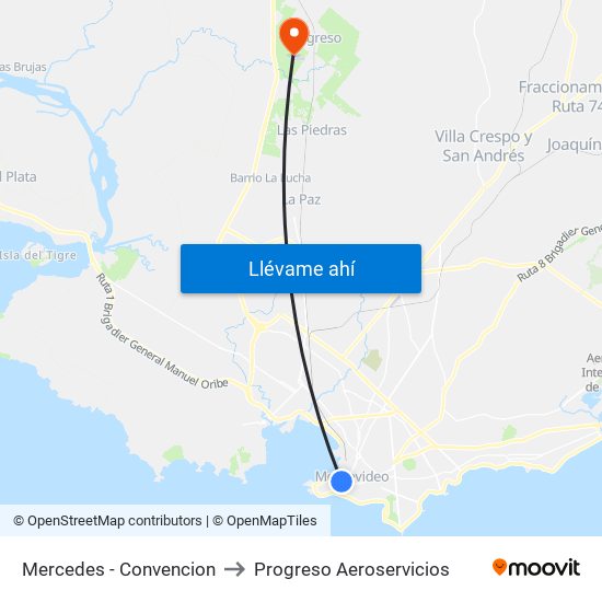 Mercedes - Convencion to Progreso Aeroservicios map