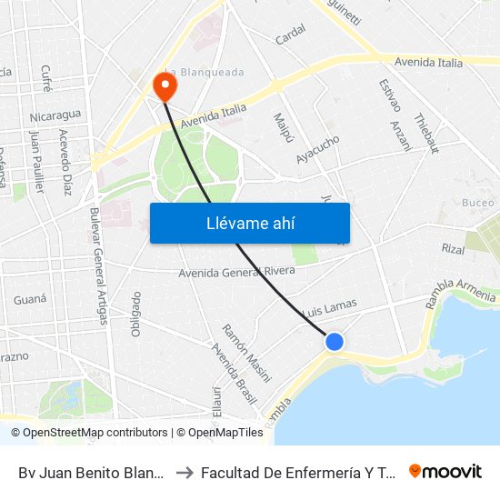 Bv Juan Benito Blanco - Echevarriarza to Facultad De Enfermería Y Tecnologías De La Salud map