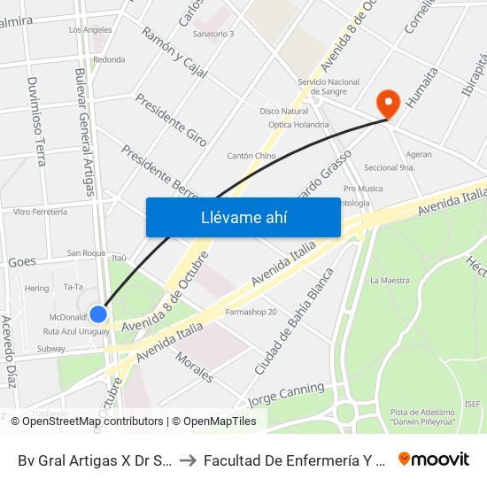 Bv Gral Artigas X Dr Salvador Ferrer Serra to Facultad De Enfermería Y Tecnologías De La Salud map