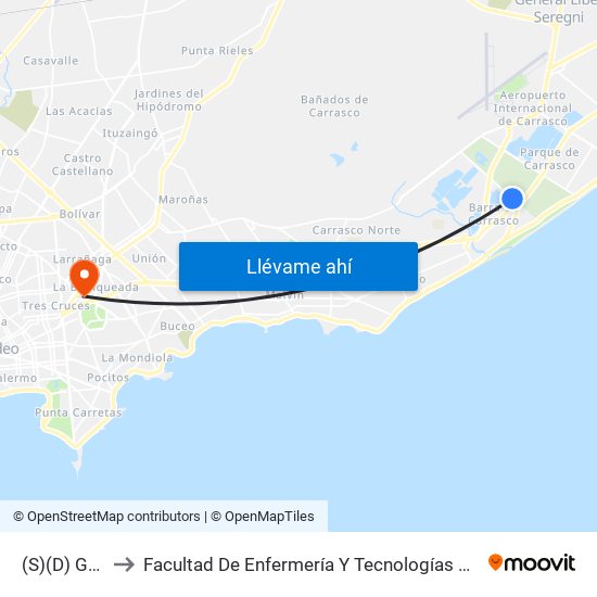 (S)(D) Geant to Facultad De Enfermería Y Tecnologías De La Salud map