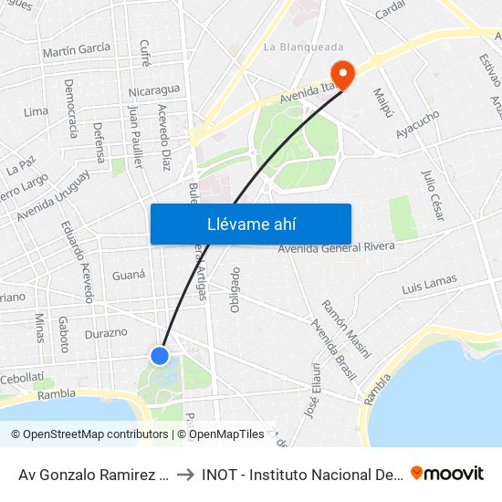 Av Gonzalo Ramirez - Dr Joaquin Requena to INOT - Instituto Nacional De Ortopedia Y  Traumatologia map