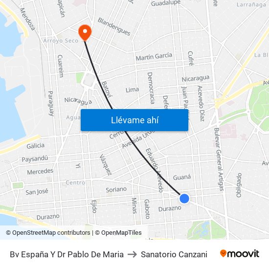Bv España Y Dr Pablo De Maria to Sanatorio Canzani map