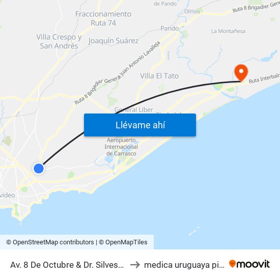 Av. 8 De Octubre & Dr. Silvestre Pérez to medica uruguaya pinamar map