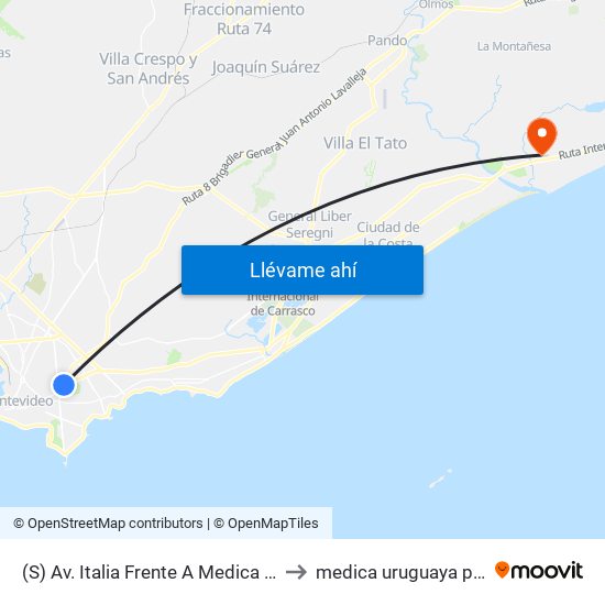 (S) Av. Italia Frente A Medica Uruguaya to medica uruguaya pinamar map