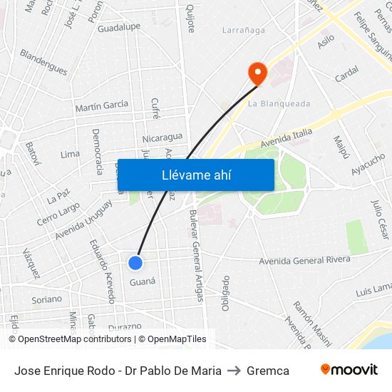 Jose Enrique Rodo - Dr Pablo De Maria to Gremca map