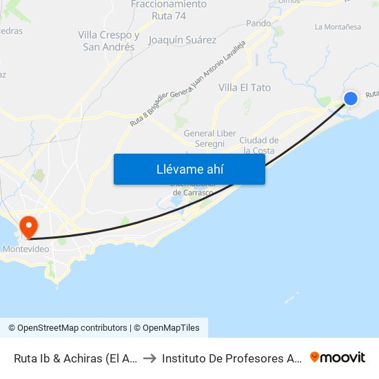 Ruta Ib & Achiras (El Avión) to Instituto De Profesores Artigas map