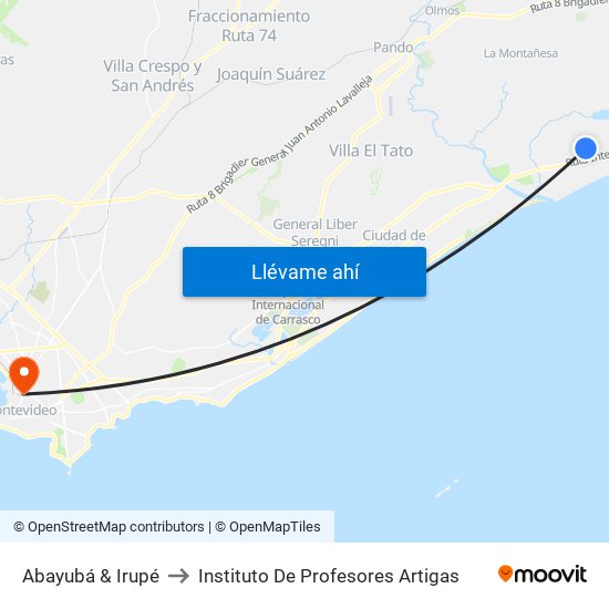 Abayubá & Irupé to Instituto De Profesores Artigas map