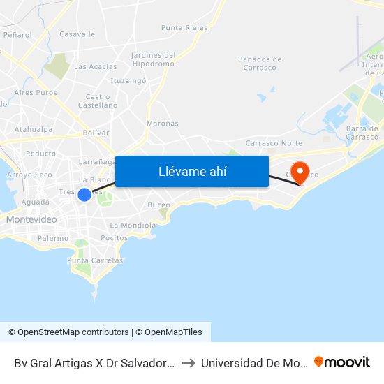 Bv Gral Artigas X Dr Salvador Ferrer Serra to Universidad De Montevideo map