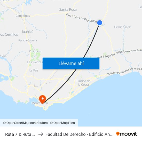 Ruta 7 & Ruta 11 to Facultad De Derecho - Edificio Anexo map