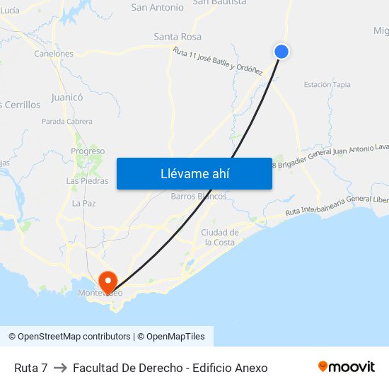 Ruta 7 to Facultad De Derecho - Edificio Anexo map