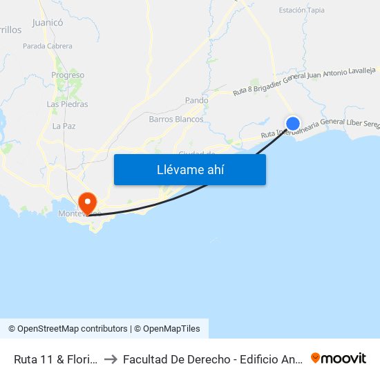 Ruta 11 & Florida to Facultad De Derecho - Edificio Anexo map