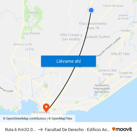 Ruta 6 Km32.000 to Facultad De Derecho - Edificio Anexo map