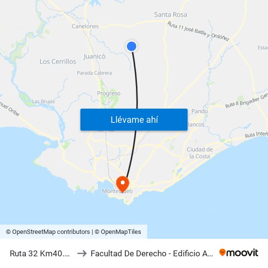 Ruta 32 Km40.000 to Facultad De Derecho - Edificio Anexo map