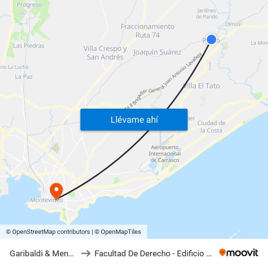 Garibaldi & Menezes to Facultad De Derecho - Edificio Anexo map