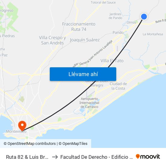 Ruta 82 & Luis Brause to Facultad De Derecho - Edificio Anexo map