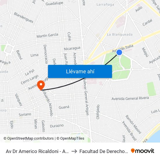 Av Dr Americo Ricaldoni - Av Federico R Vidiella to Facultad De Derecho - Edificio Anexo map