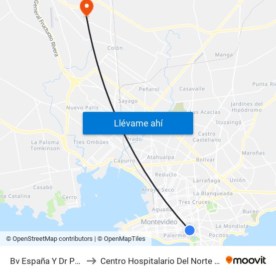 Bv España Y Dr Pablo De Maria to Centro Hospitalario Del Norte ""Gustavo Saint Bois"" map
