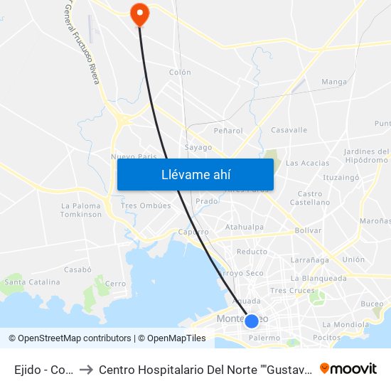 Ejido - Colonia to Centro Hospitalario Del Norte ""Gustavo Saint Bois"" map