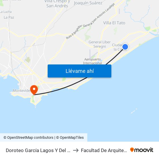 Doroteo García Lagos Y Del Monte to Facultad De Arquitectura map