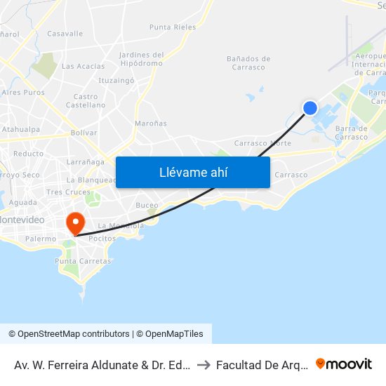 Av. W. Ferreira Aldunate & Dr. Eduardo Acevedo to Facultad De Arquitectura map