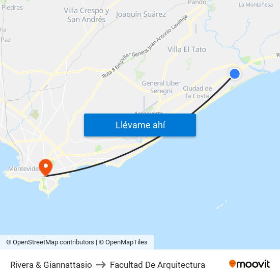 Rivera & Giannattasio to Facultad De Arquitectura map