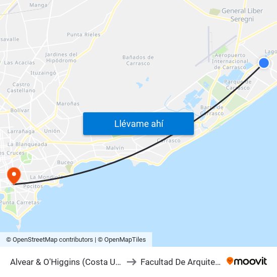 Alvear & O'Higgins (Costa Urbana) to Facultad De Arquitectura map