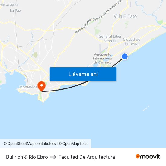 Bullrich & Río Ebro to Facultad De Arquitectura map