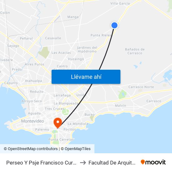 Perseo Y Psje Francisco Curt Lange to Facultad De Arquitectura map
