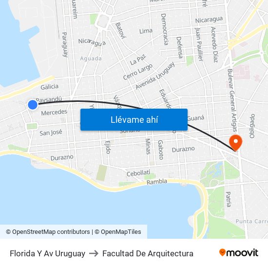 Florida Y Av Uruguay to Facultad De Arquitectura map