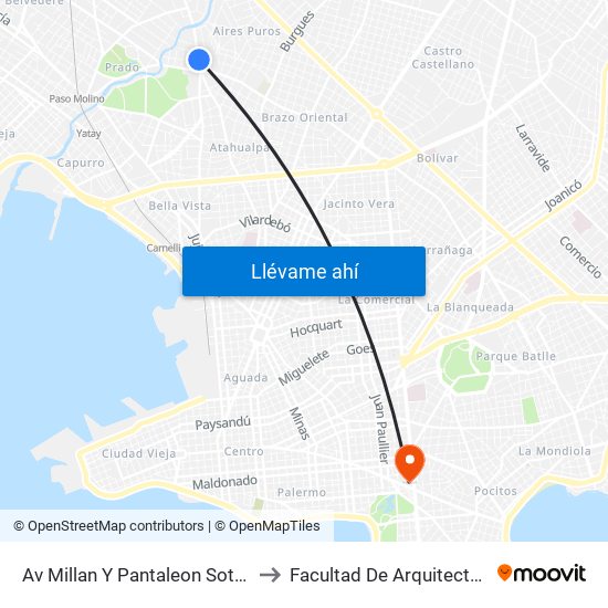 Av Millan Y Pantaleon Sotelo to Facultad De Arquitectura map