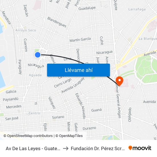 Av De Las Leyes - Guatemala to Fundación Dr. Pérez Scremini map