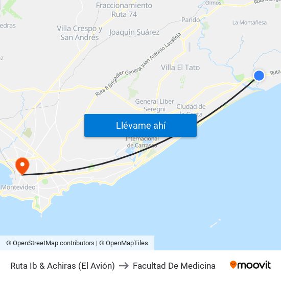 Ruta Ib & Achiras (El Avión) to Facultad De Medicina map