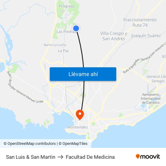 San Luis & San Martin to Facultad De Medicina map