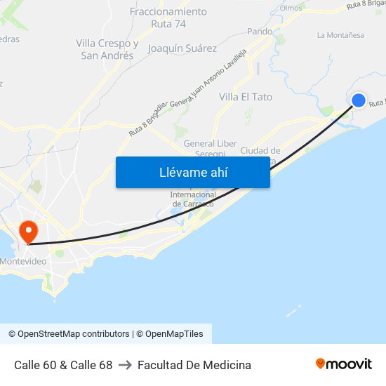 Calle 60 & Calle 68 to Facultad De Medicina map