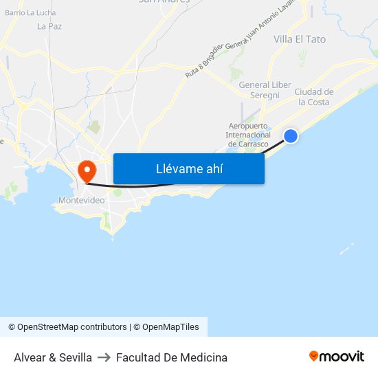 Alvear & Sevilla to Facultad De Medicina map