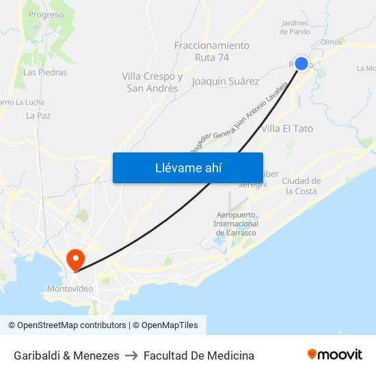 Garibaldi & Menezes to Facultad De Medicina map